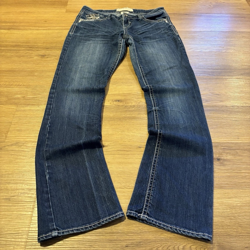 Y2K Hydraulic Gramercy Jeans Women's 10 (31x33) Slim Bootcut Flare Embroidered